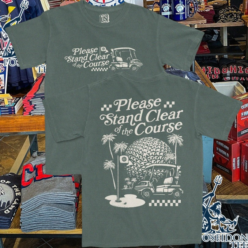 Please Stand Clear Of The Course - Adult & Kids T-Shirts, Sweatshirts & Hoodies apparel design preview 1