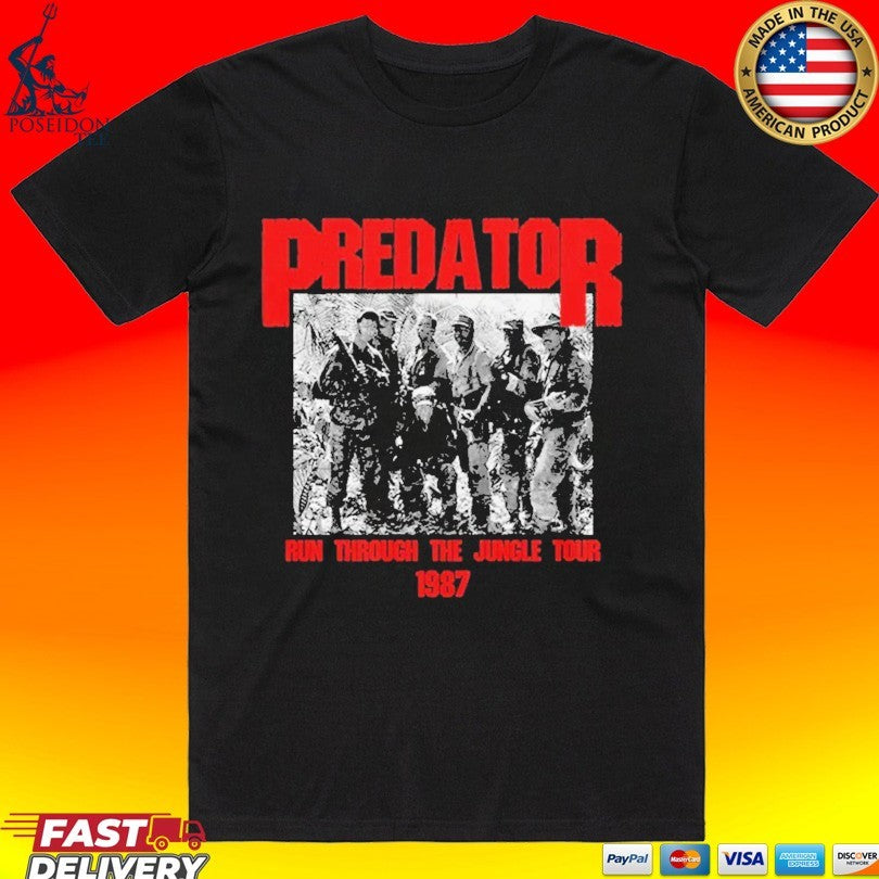 Predator Run Through The Jungle Tour 1987 - Adult & Kids T-Shirts, Sweatshirts & Hoodies apparel design preview 1