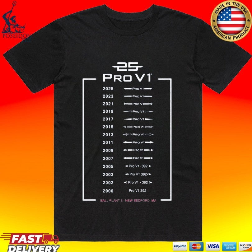 Pro V1 Golf Balls From 2000 To 2025 - Adult & Kids T-Shirts, Sweatshirts & Hoodies apparel design preview 1
