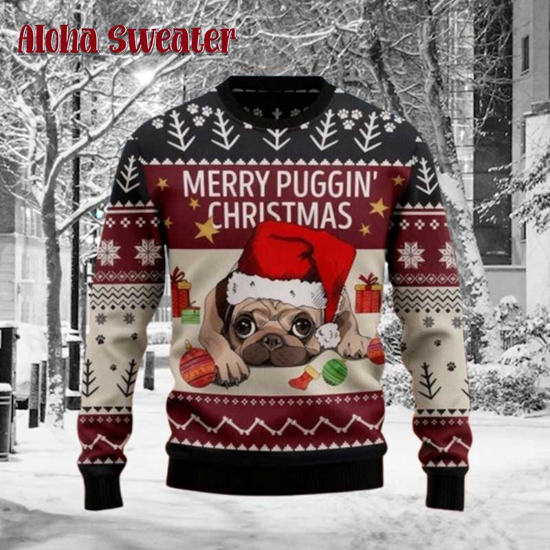 Pug Santa Santa Paws Ugly Christmas Sweater - Holiday Gift product image