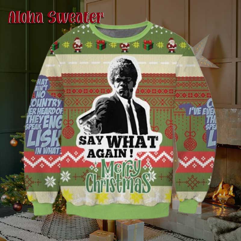 Pixel Dancing Lines Pulp Fiction Ugly Christmas Sweater - Holiday Gift product image 2