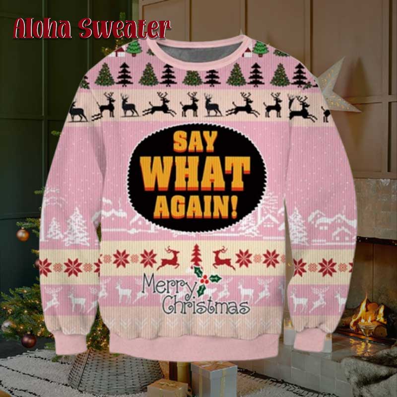 Merry Xmas Again Pulp Fiction Ugly Christmas Sweater - Holiday Gift product image 5