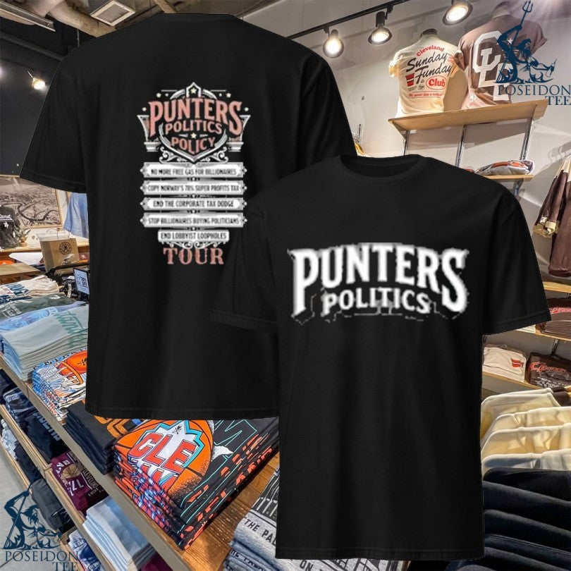 Punters Politics Policy Tour - Adult & Kids T-Shirts, Sweatshirts & Hoodies apparel design preview 1