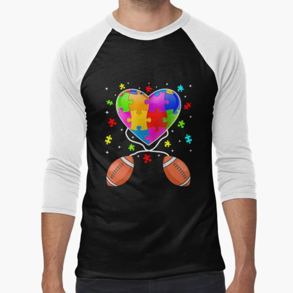 Amazing Rugby Heart Autism Awareness T-Shirt - Minimalist Print Men Women - T-Shirt, Sweatshirt, Hoodie