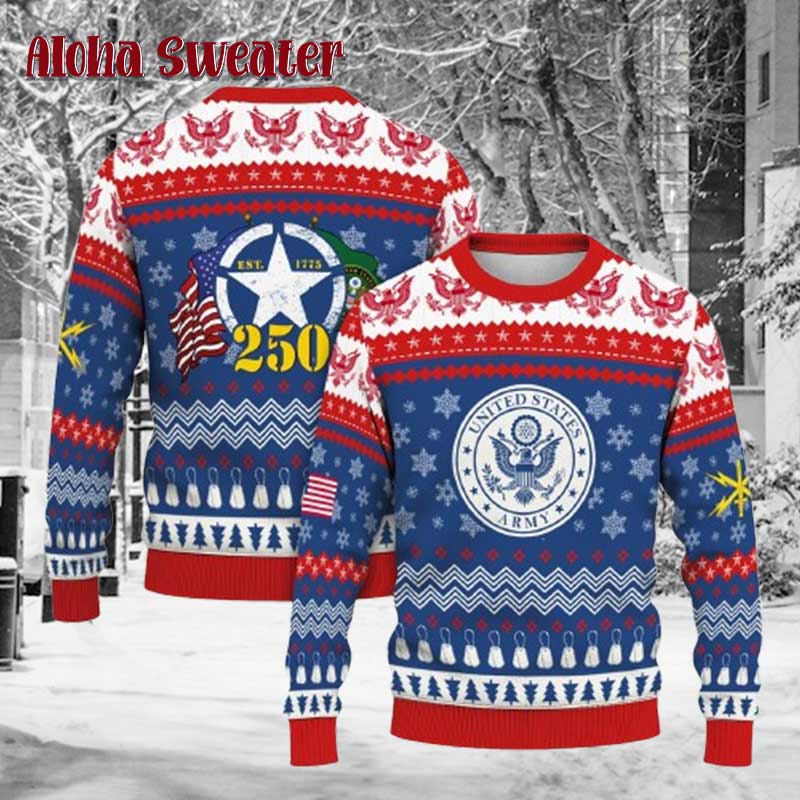 Us Army Veteran Logo Ugly Christmas Sweater - Holiday Gift product image 3