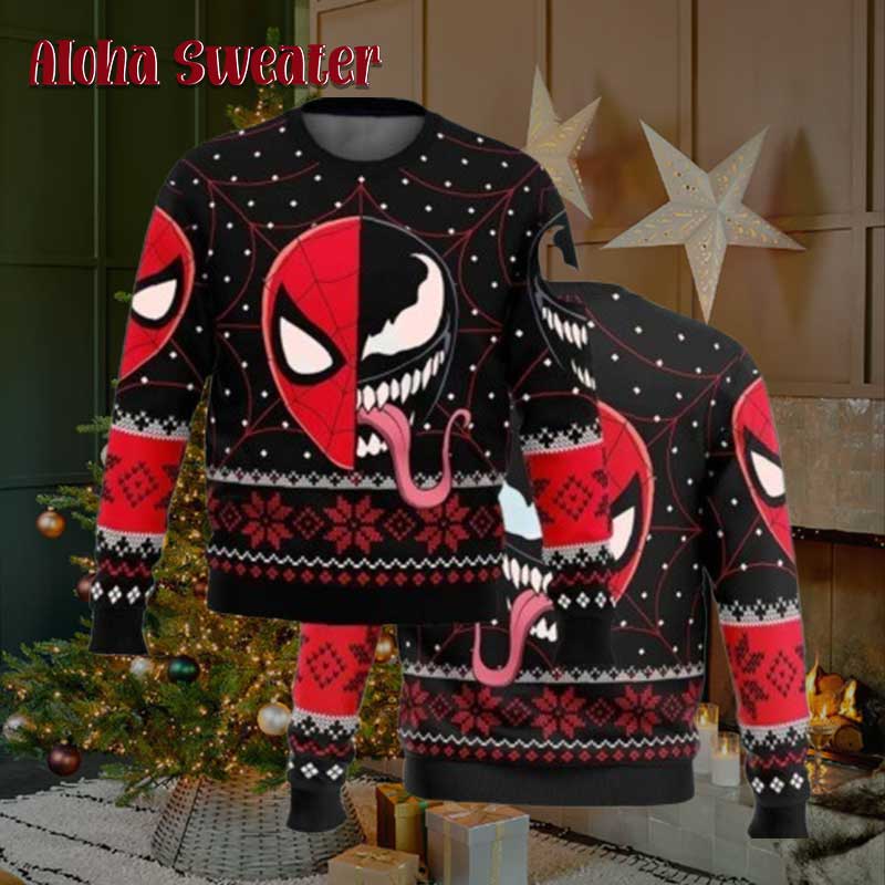 Tis The Season To Be Spidey Spider Man Ugly Christmas Sweater - Holiday Gift product image 5
