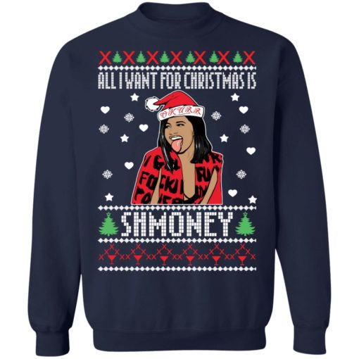 Cardi B all i want for christmas is shmoney Christmas Sweater - Holiday Gift product image 3