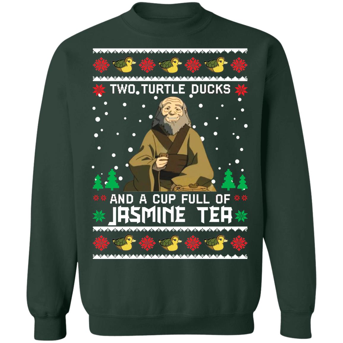 Uncle Iroh two turtle ducks and a cup full of jasmine tea Christmas Sweater - Holiday Gift product image 4