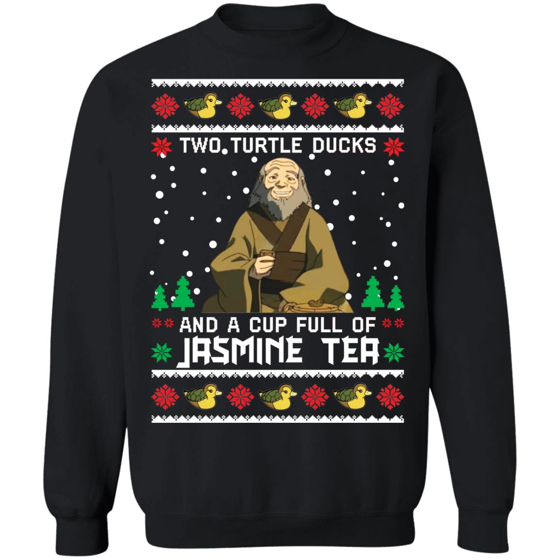 Uncle Iroh two turtle ducks and a cup full of jasmine tea Christmas Sweater - Holiday Gift product image 2