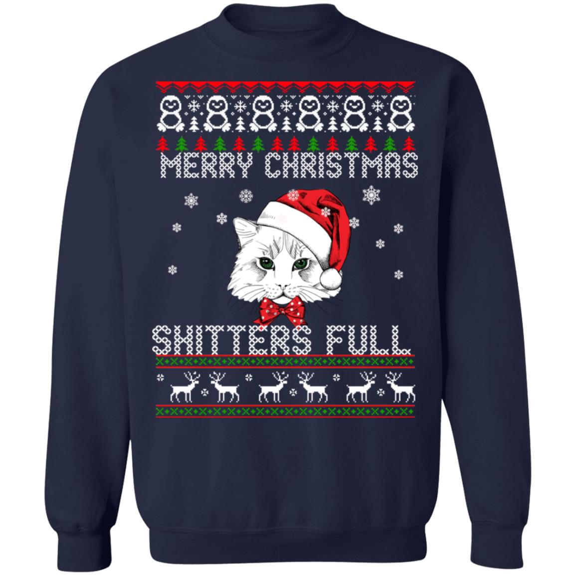 Cat Merry Christmas shitters full Christmas Sweater - Holiday Gift product image 3