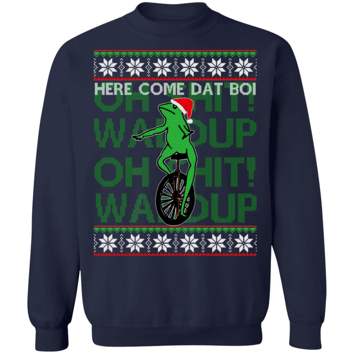 Frog here come Dat Boi Christmas Sweater - Holiday Gift product image 3