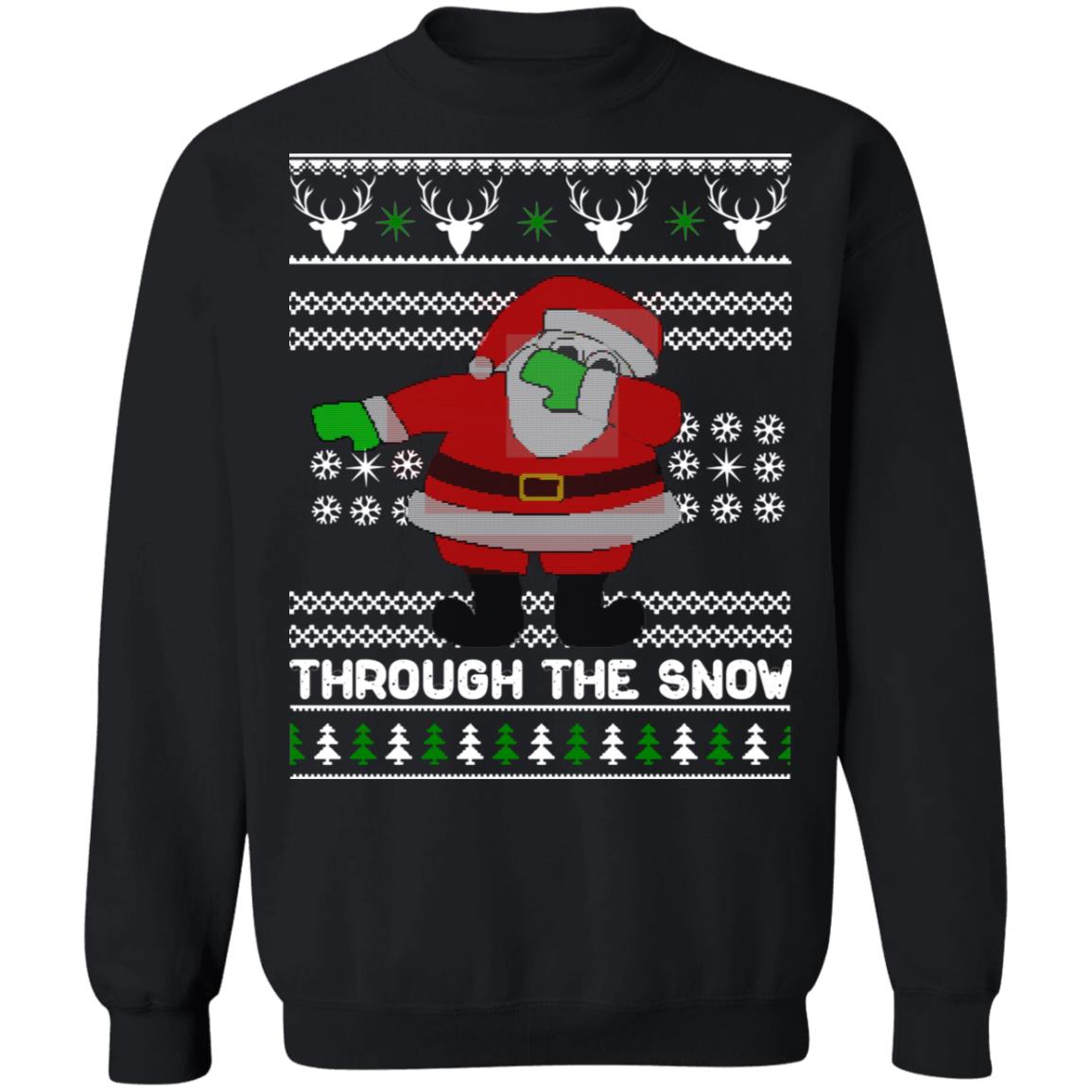 Santa Claus dabbing through the snow Christmas Sweater - Holiday Gift product image 2