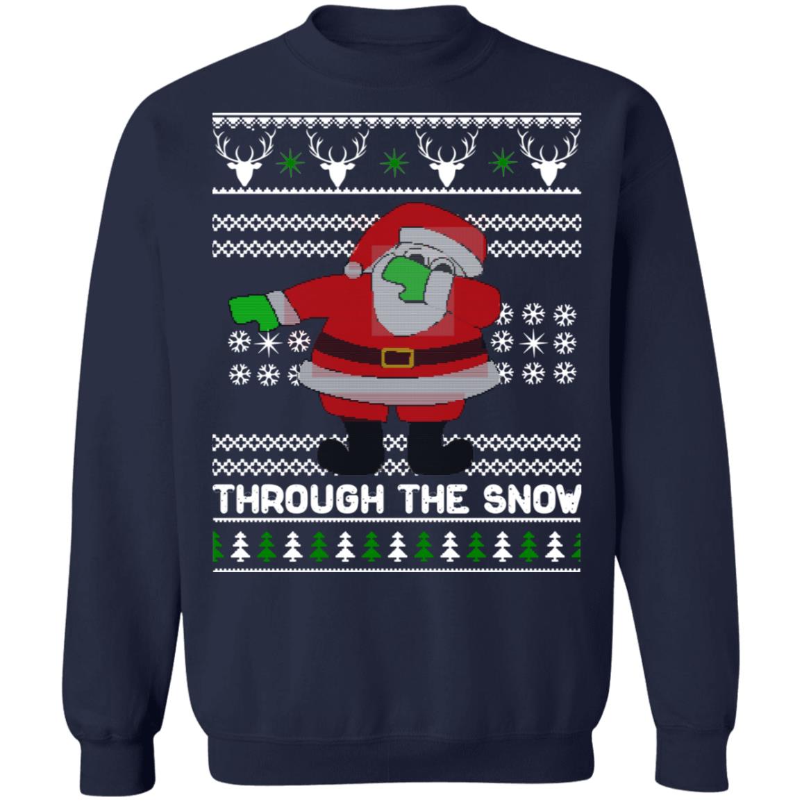 Santa Claus dabbing through the snow Christmas Sweater - Holiday Gift product image 3