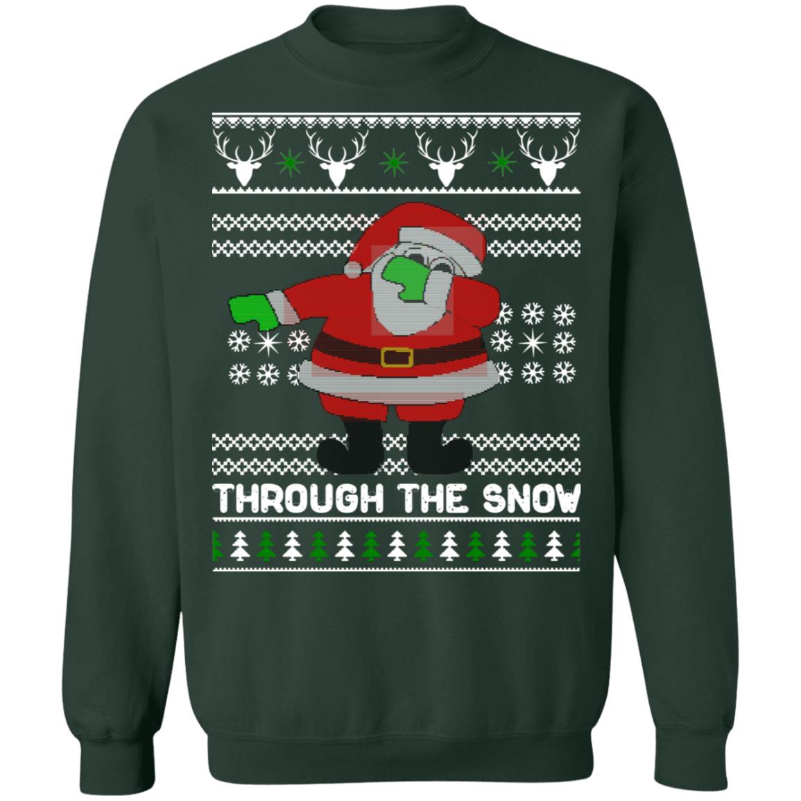 Santa Claus dabbing through the snow Christmas Sweater - Holiday Gift product image 4