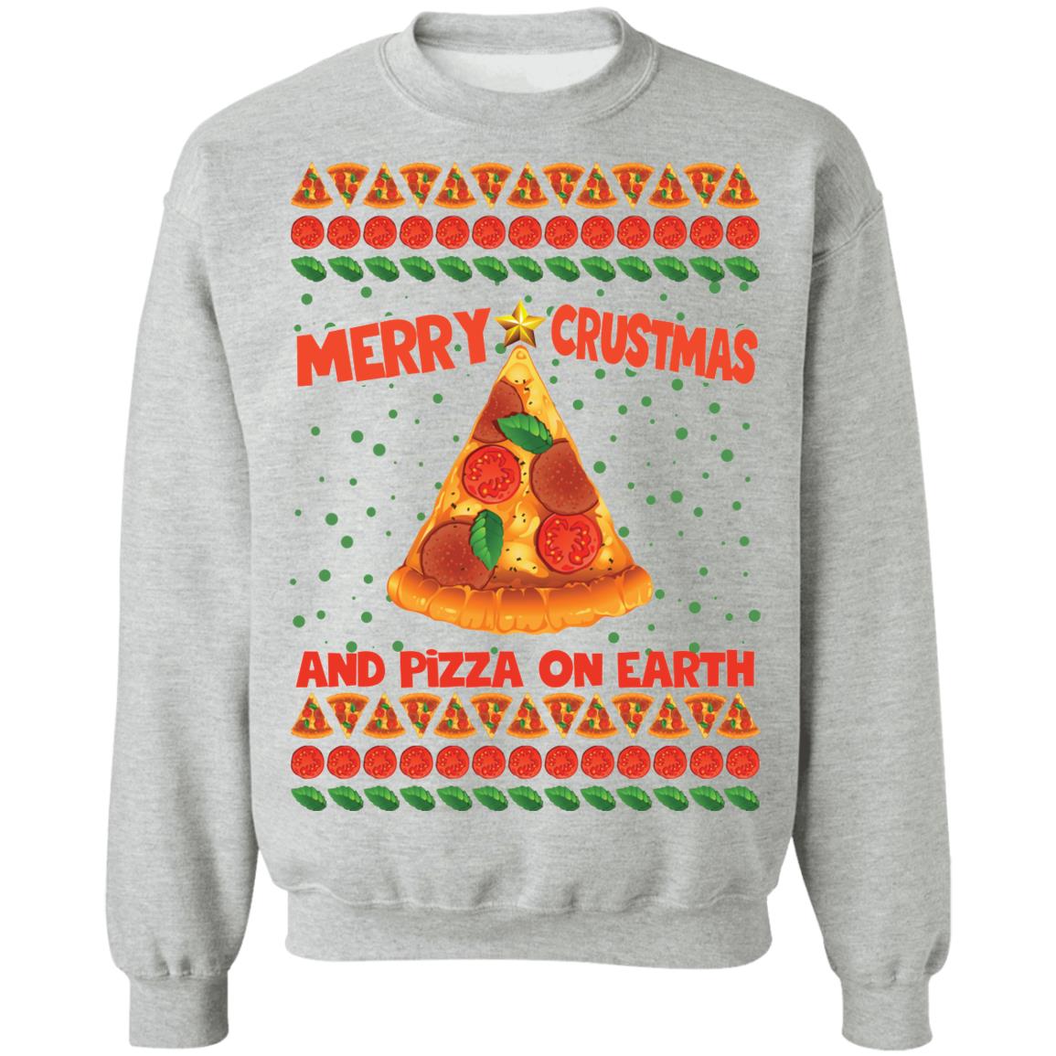 Merry crustmas and pizza on earth Christmas Sweater - Holiday Gift product image 2