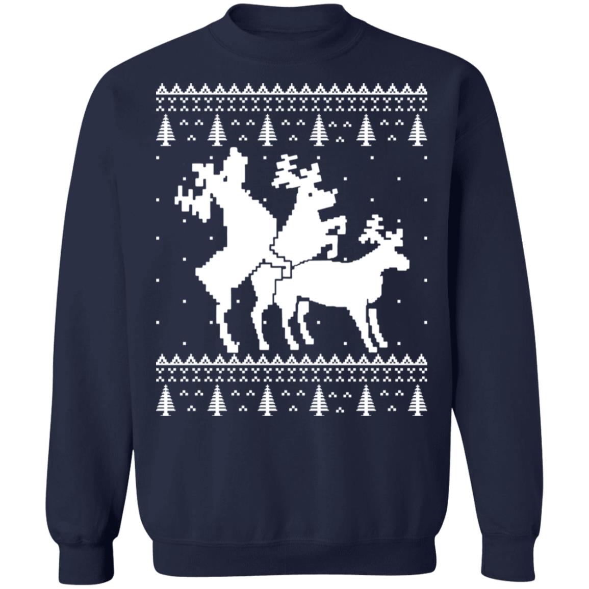 Reindeer Humping Unisex Christmas Sweater - Holiday Gift product image 3