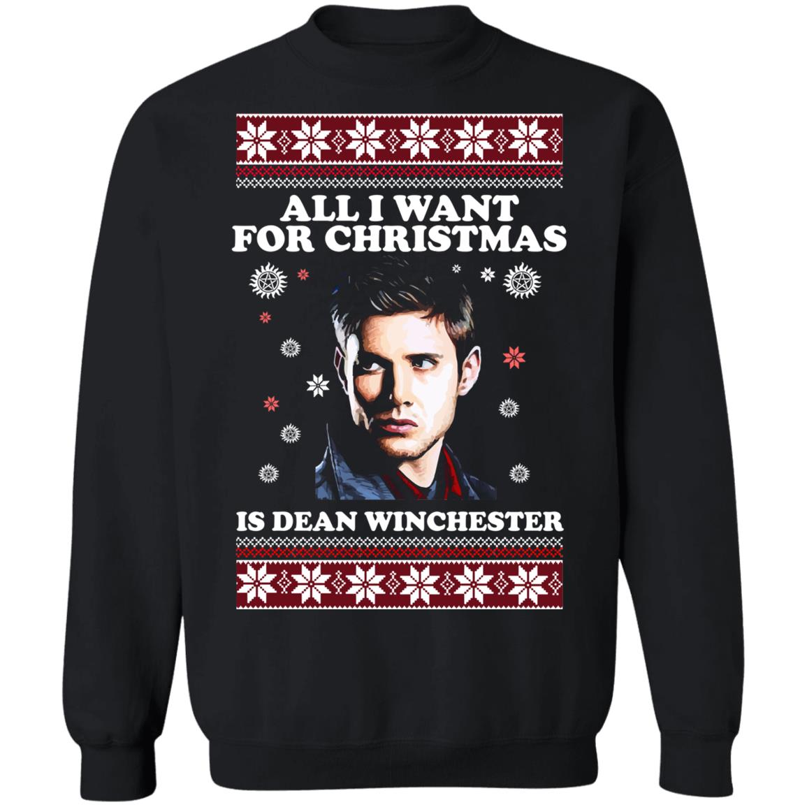 All i want for christmas is dean winchester Christmas Sweater - Holiday Gift product image