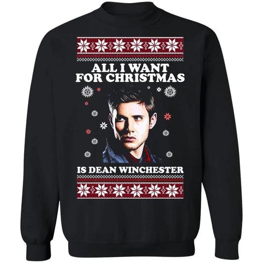 All i want for christmas is dean winchester Christmas Sweater - Holiday Gift product image