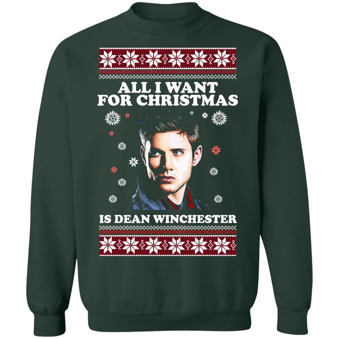 All i want for christmas is dean winchester Christmas Sweater - Holiday Gift product image 3