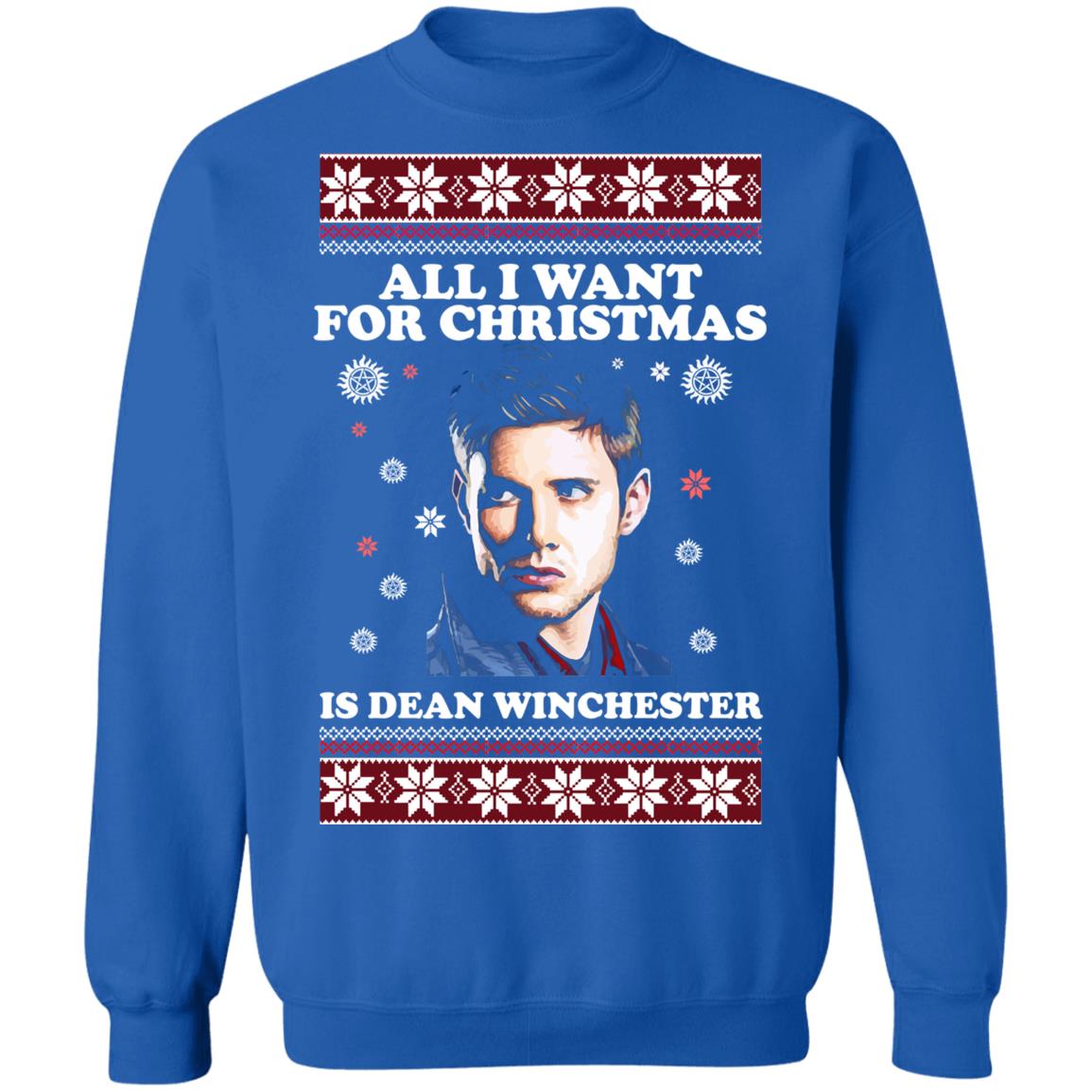All i want for christmas is dean winchester Christmas Sweater - Holiday Gift product image 2