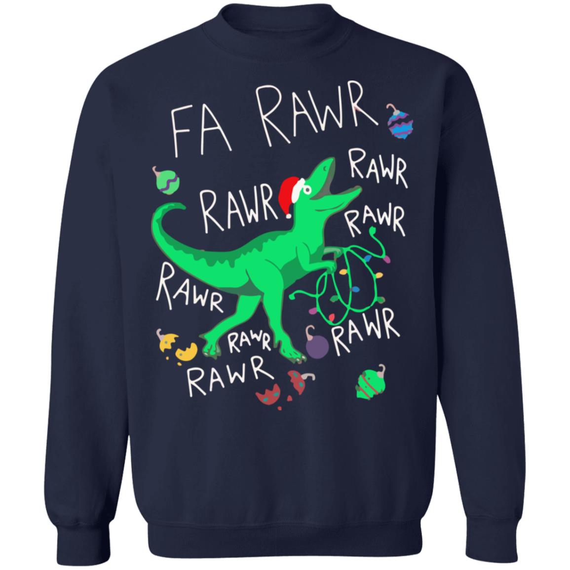 Dinosaur Fa Rawr Rawr Christmas Sweater - Holiday Gift product image 4