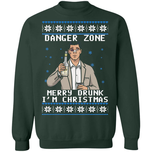 Archer danger zone Merry drunk i’m Christmas Sweater - Holiday Gift product image 2