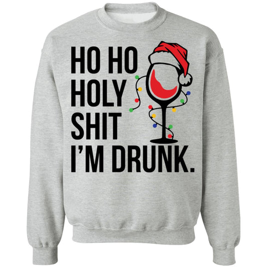Wine Ho ho holy shit i’m drunk Christmas Sweater - Holiday Gift product image 2