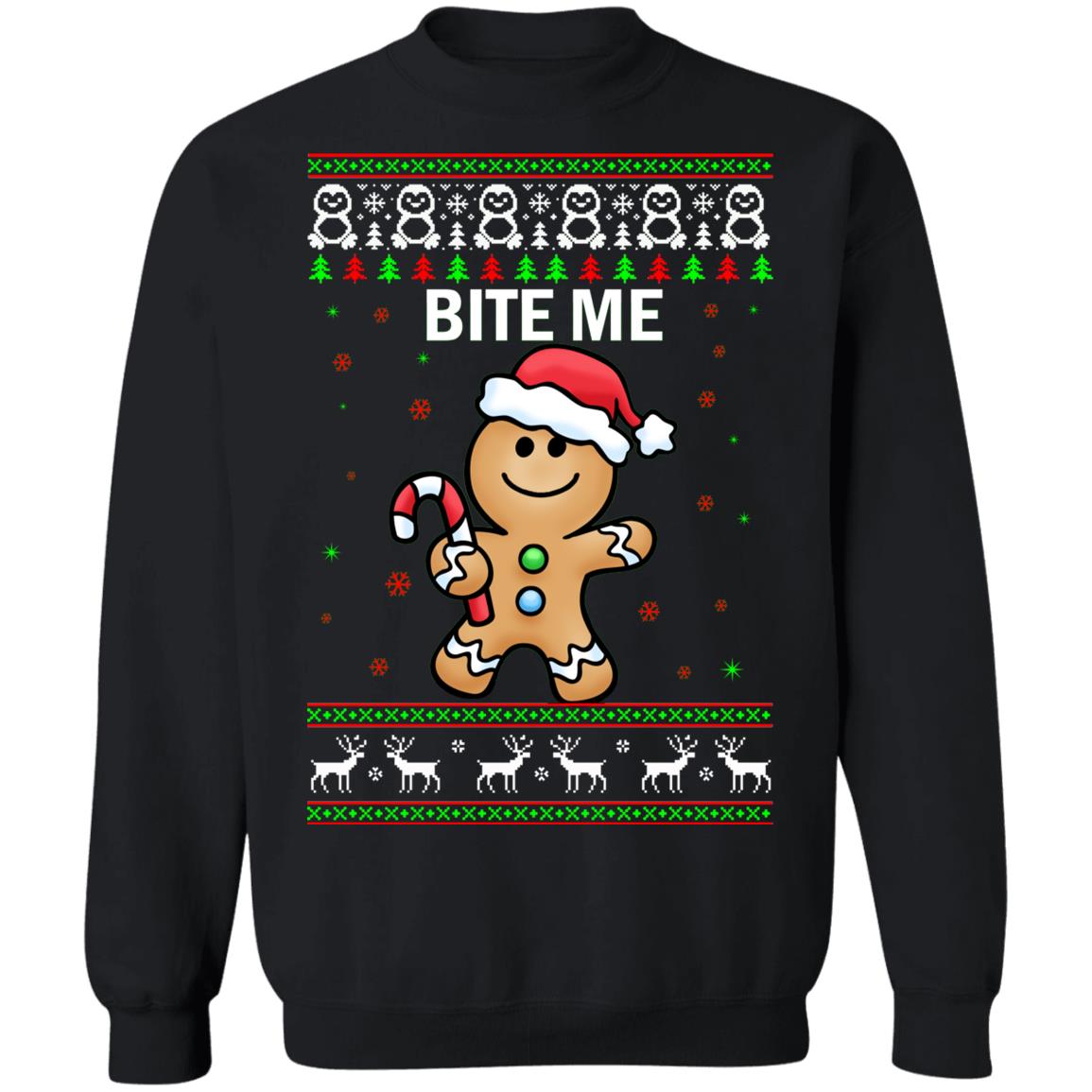 Gingerbread Bite me Christmas Sweater - Holiday Gift product image 2