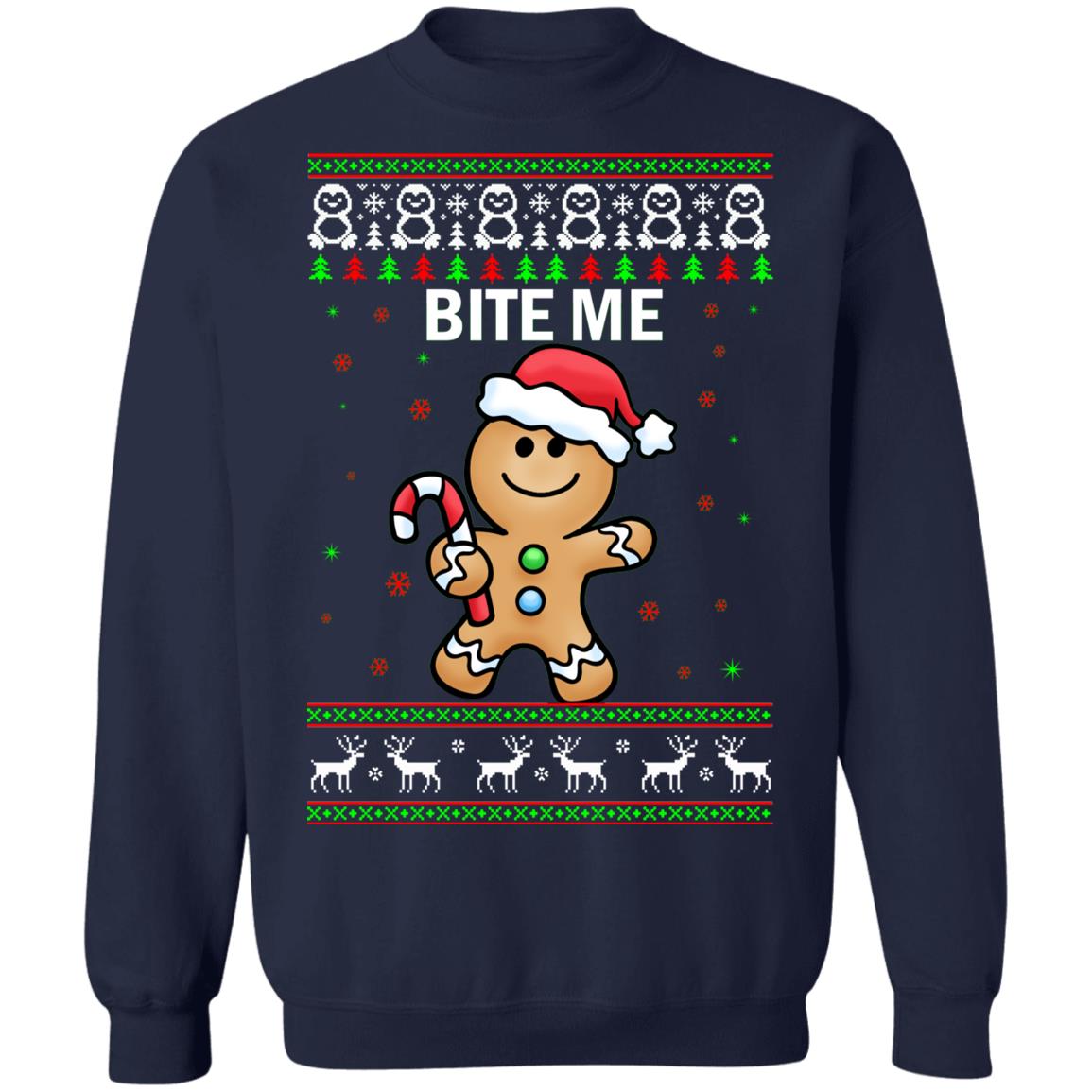 Gingerbread Bite me Christmas Sweater - Holiday Gift product image 3