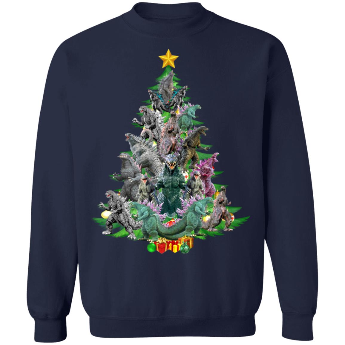 Godzilla Chrismas tree Graphic Sweater - Gift Idea product image 3