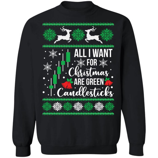 All i want for Christmas are green candlesticks Christmas Sweater - Holiday Gift product image