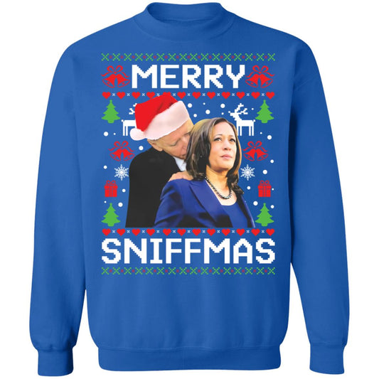B*den and K*mala H*rris Merry Sniffmas Christmas Sweater - Holiday Gift product image 2
