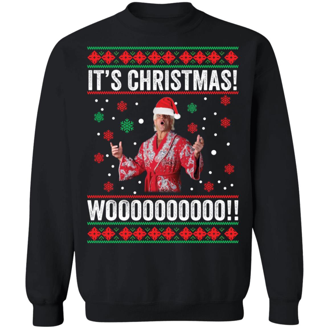 Ric Flair it’s Christmas woooooooooo Christmas Sweater - Holiday Gift product image 2