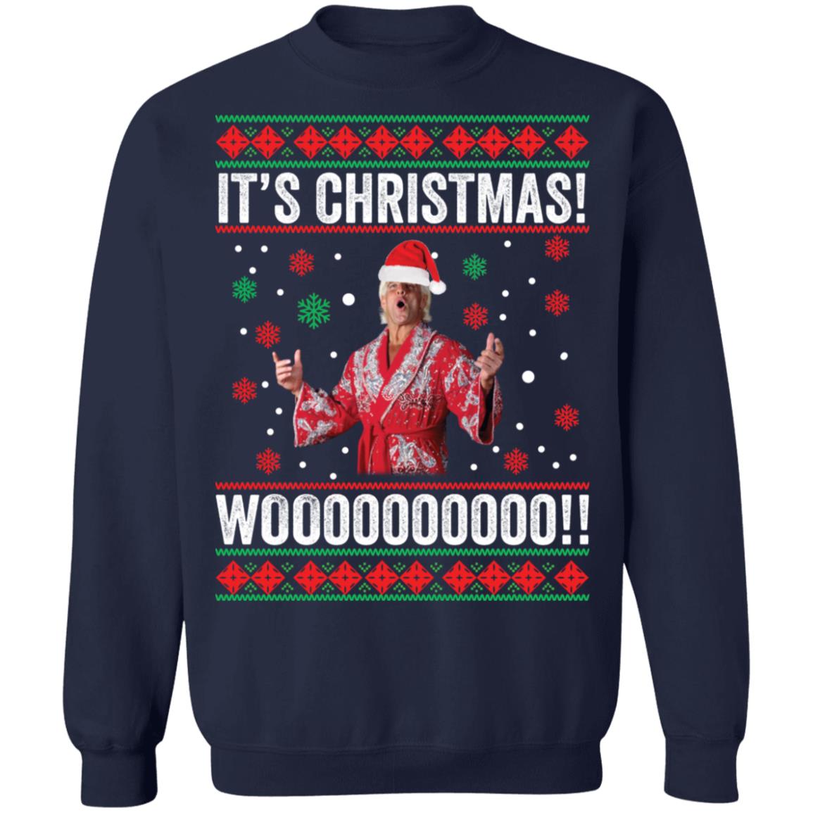 Ric Flair it’s Christmas woooooooooo Christmas Sweater - Holiday Gift product image 3