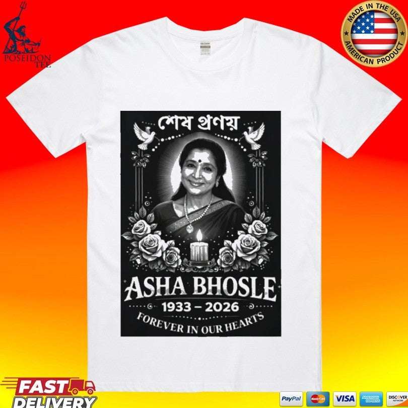 Rest In Peace Asha Bhosle 1933 2026 Forever Our - Adult & Kids T-Shirts, Sweatshirts & Hoodies apparel design preview 1