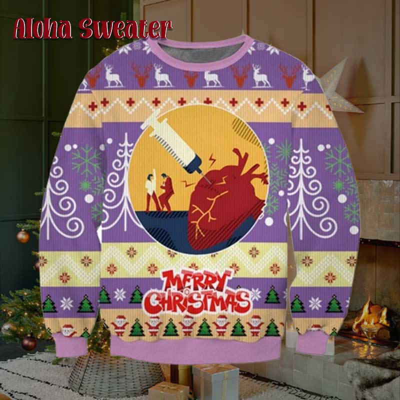 Say Merry Xmas Again Pulp Fiction Ugly Christmas Sweater - Holiday Gift product image 2