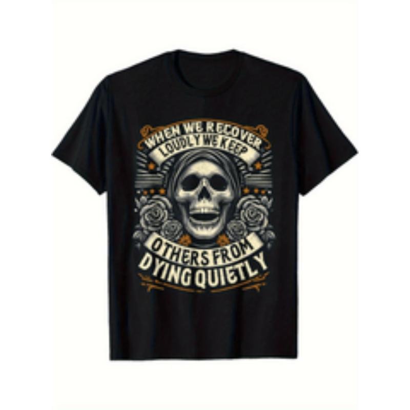 Retro Sobriety Black Cotton When We Keep Skull Roses - Adult & Kids T-Shirts, Sweatshirts & Hoodies apparel design preview 1