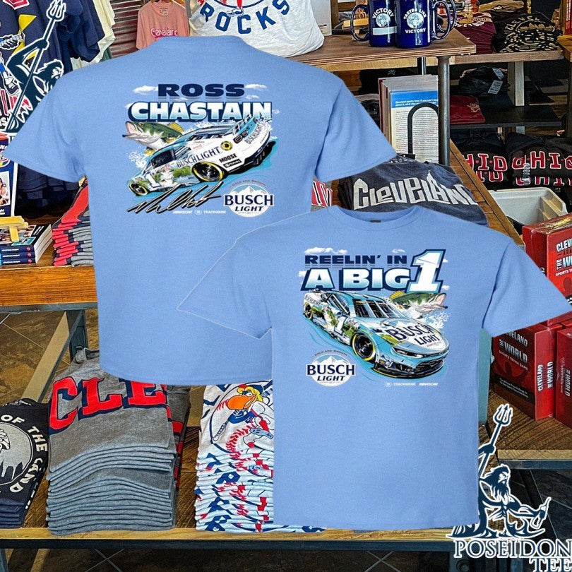 Ross Chastain #1 2026 Busch Light Fishing - Adult & Kids T-Shirts, Sweatshirts & Hoodies apparel design preview 1