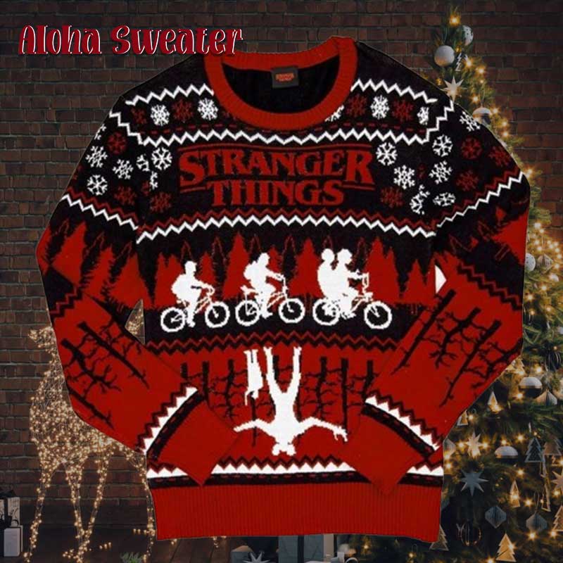 Run From The Demon Stranger Things Ugly Christmas Sweater - Holiday Gift product image