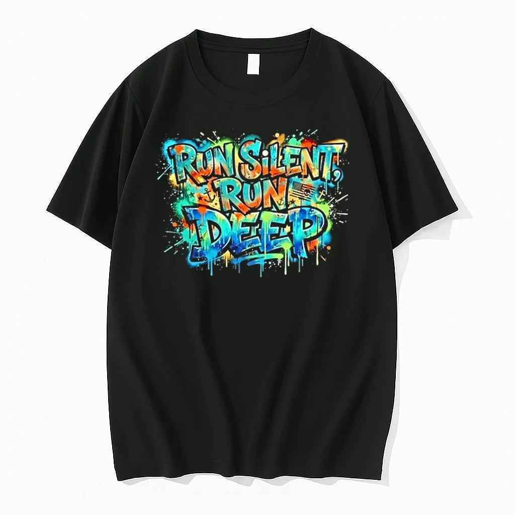 Run Silent Deep Vibrant Graffiti 0 Sweater - Adult & Kids T-Shirts, Sweatshirts & Hoodies apparel design preview 1