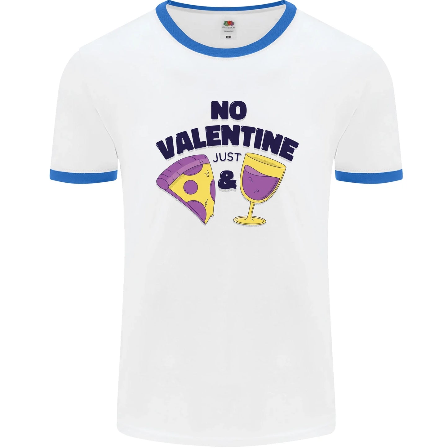 Anti Valentines Day Just Pizza Wine Mens Ringer - Adult & Kids T-Shirts, Sweatshirts & Hoodies apparel design preview 1
