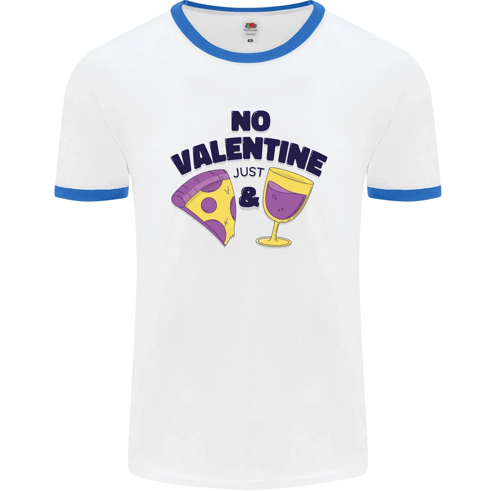 Anti Valentines Day Just Pizza Wine Mens Ringer - Adult & Kids T-Shirts, Sweatshirts & Hoodies apparel design preview 1