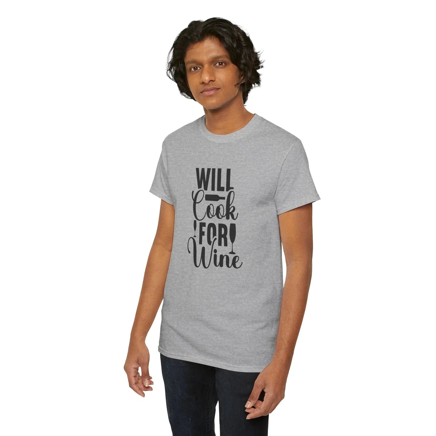 Will cook for wine Funny Culinary Chef Foodie Graphic - Adult & Kids T-Shirts, Sweatshirts & Hoodies apparel design preview 1