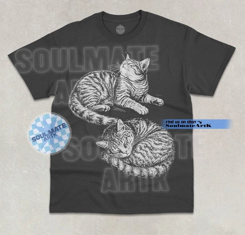 Lazy Cats Vintage Cute Sleeping Napping Funny Graphic - Adult & Kids T-Shirts, Sweatshirts & Hoodies apparel design preview 1