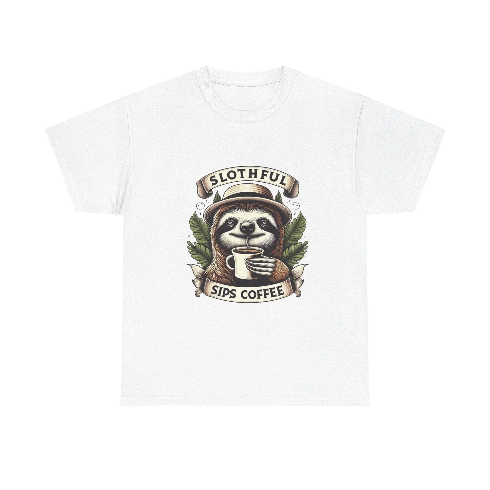Slothful Sips Coffee Fun Graphic Lover Gift, Lazy - Adult & Kids T-Shirts, Sweatshirts & Hoodies apparel design preview 1