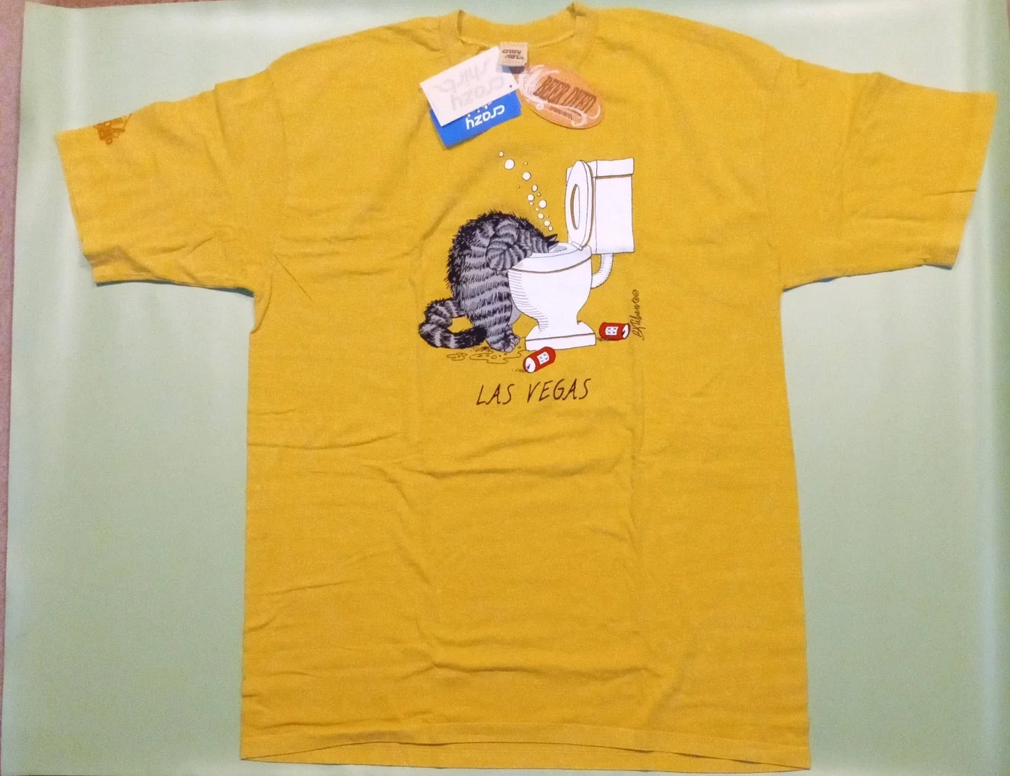 Crazy Kliban Hangover cat (Las Vegas) NEW WTags, XXL - Adult & Kids T-Shirts, Sweatshirts & Hoodies apparel design preview 1