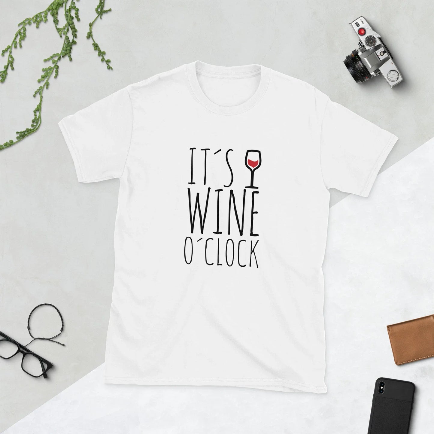 "It's wine o'clock" Short-Sleeve - Adult & Kids T-Shirts, Sweatshirts & Hoodies apparel design preview 1