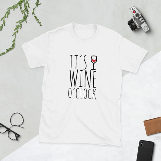 "It's wine o'clock" Short-Sleeve - Adult & Kids T-Shirts, Sweatshirts & Hoodies apparel design preview 1