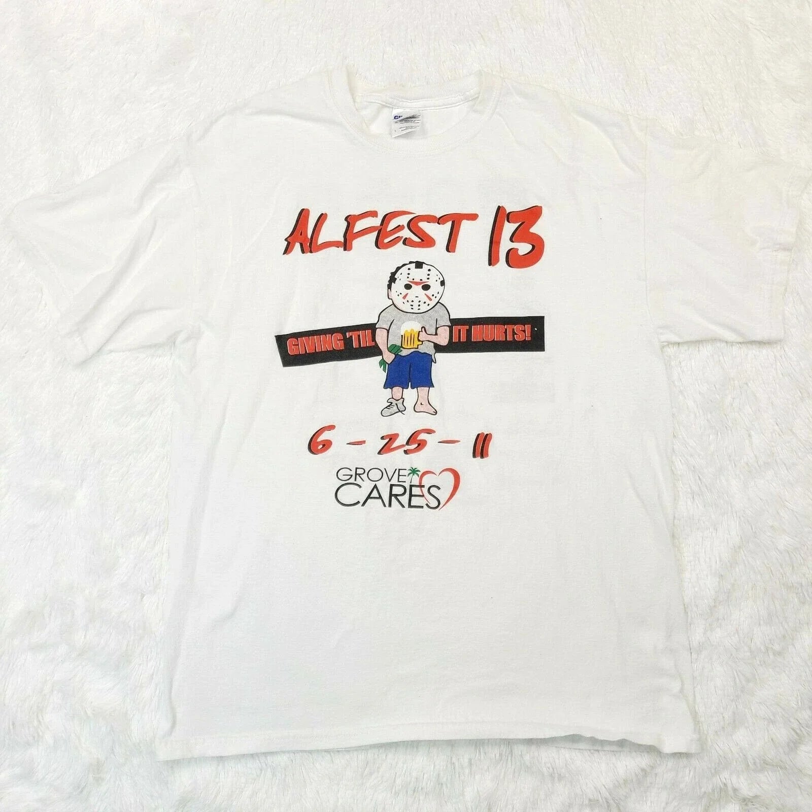 Gildan ALFEST 13 Jason Mask Beer Size L Grove Cares - Adult & Kids T-Shirts, Sweatshirts & Hoodies apparel design preview 1