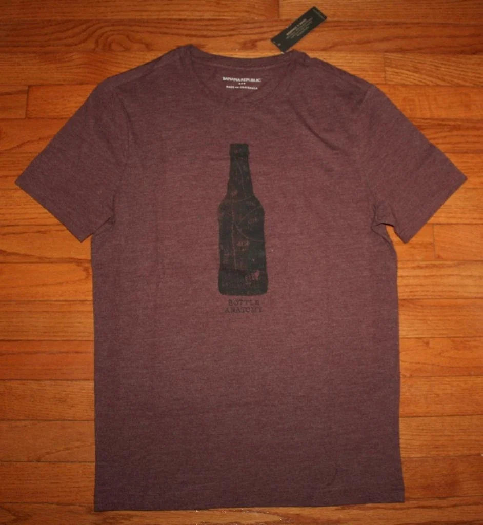 NWT Mens BANANA REPUBLIC Graphic BEER Bottle Anatomy - Adult & Kids T-Shirts, Sweatshirts & Hoodies apparel design preview 1